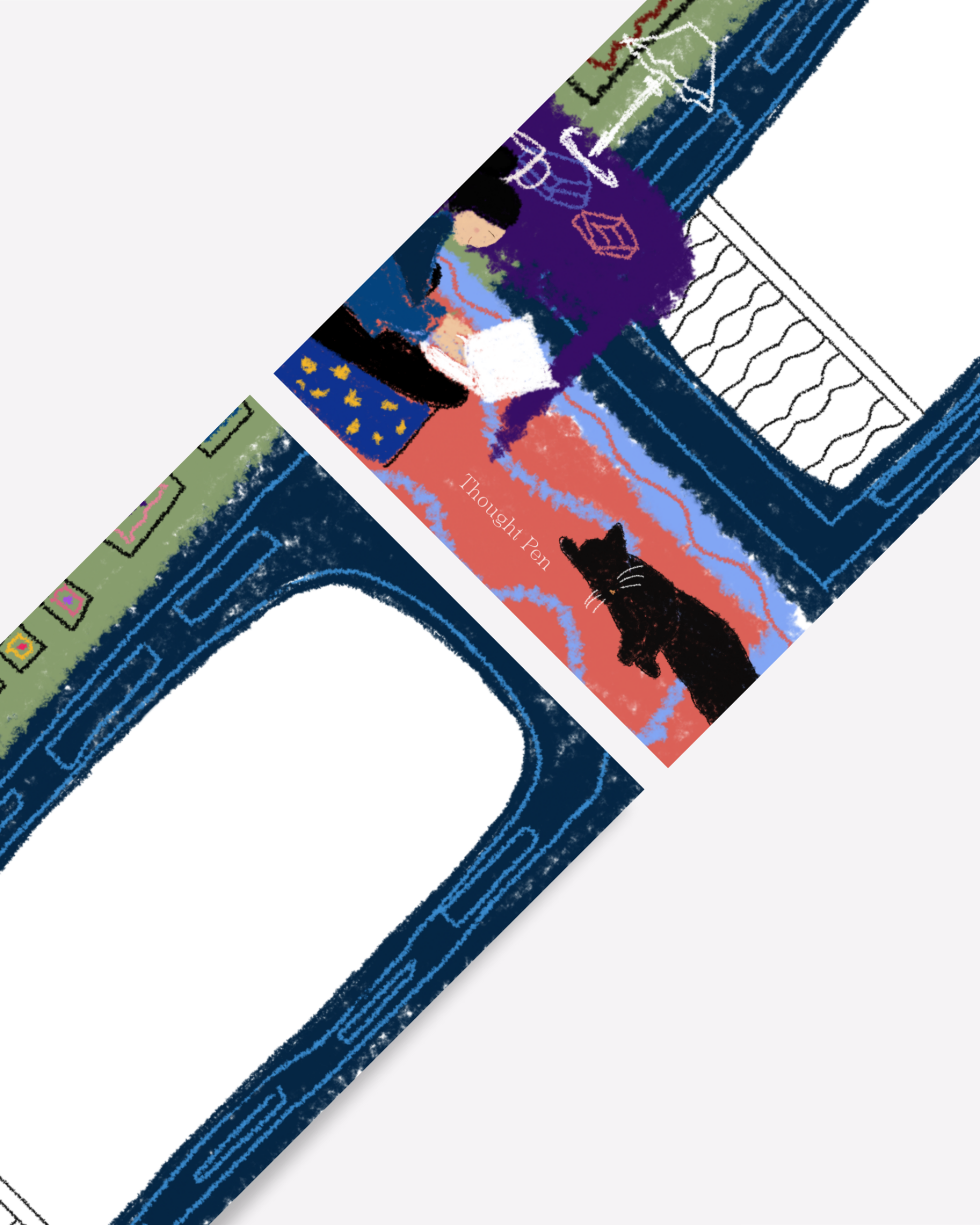 LENTO: Notepad in a Room with Balcony Illustration