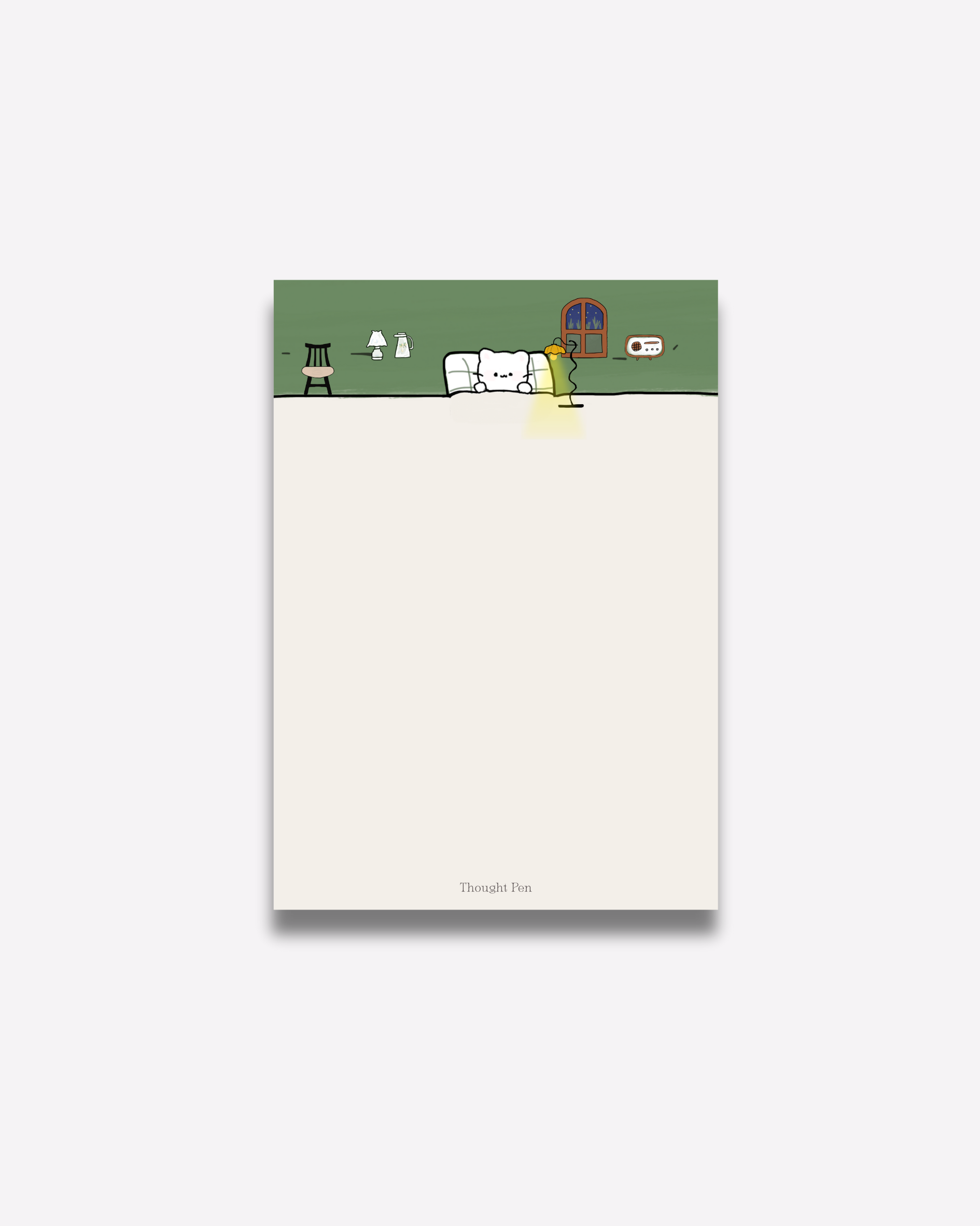 LENTO: Notepad in a Cozy Bed Illustration