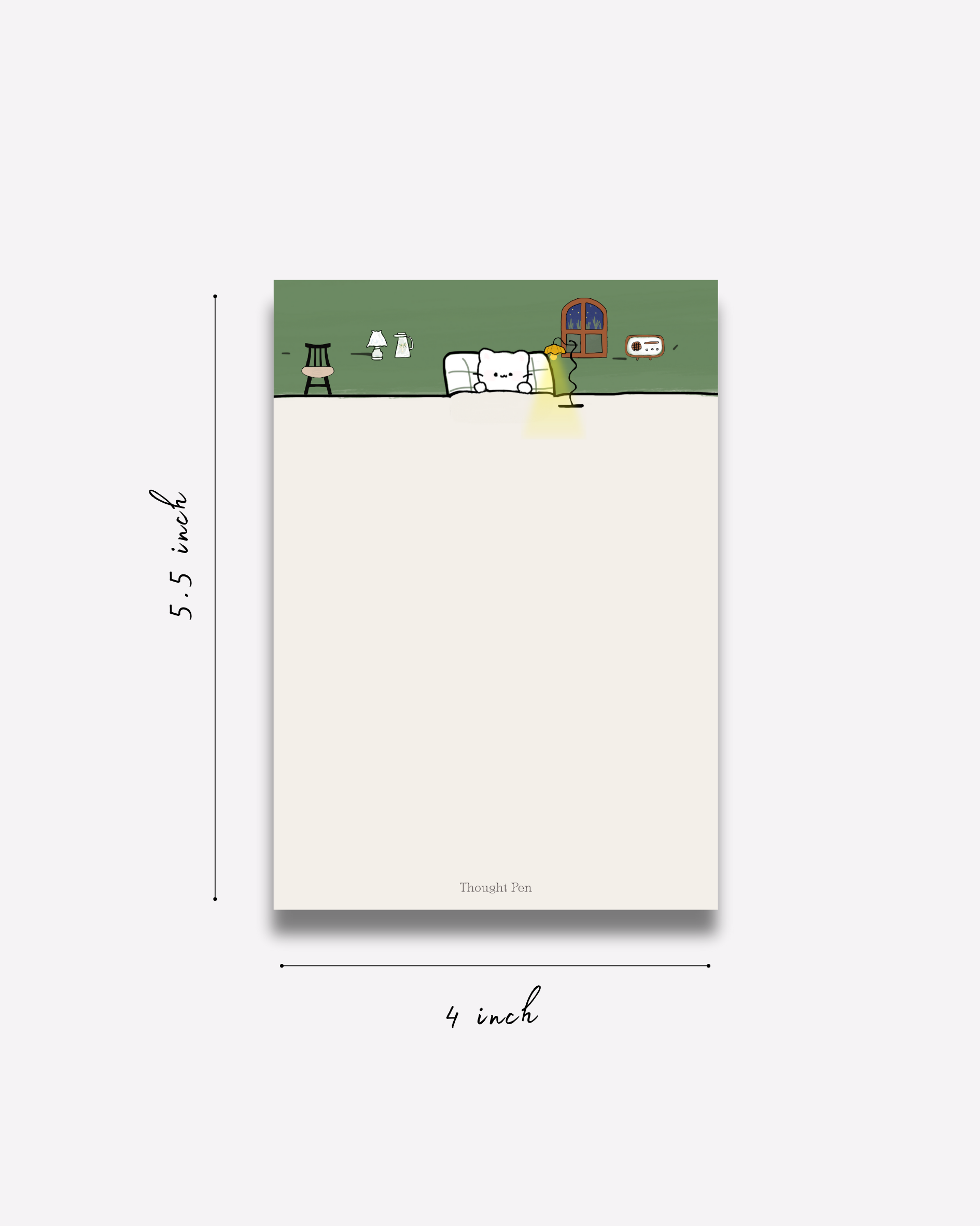 LENTO: Notepad in a Cozy Bed Illustration