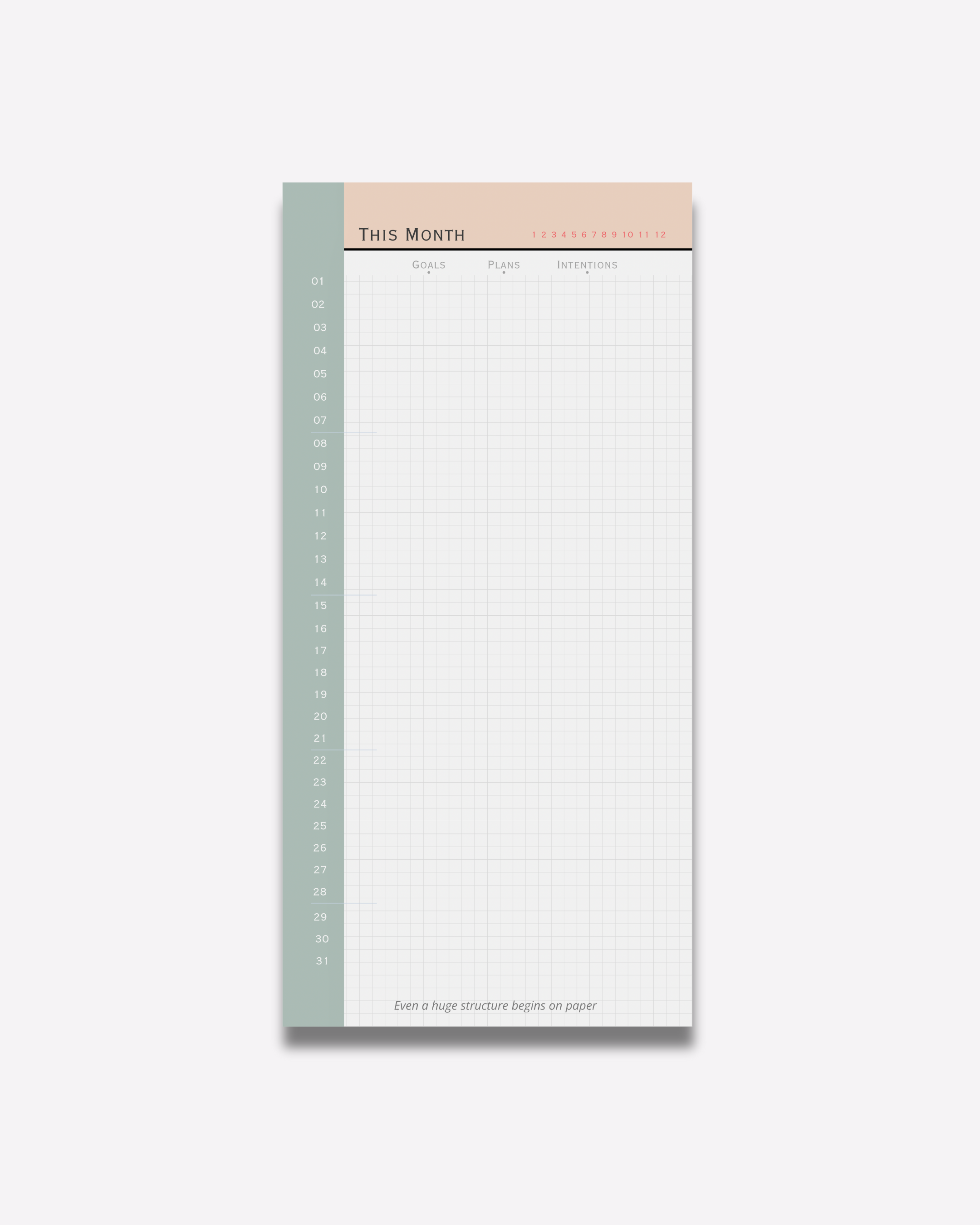 LENTO: Monthly Planning Pad