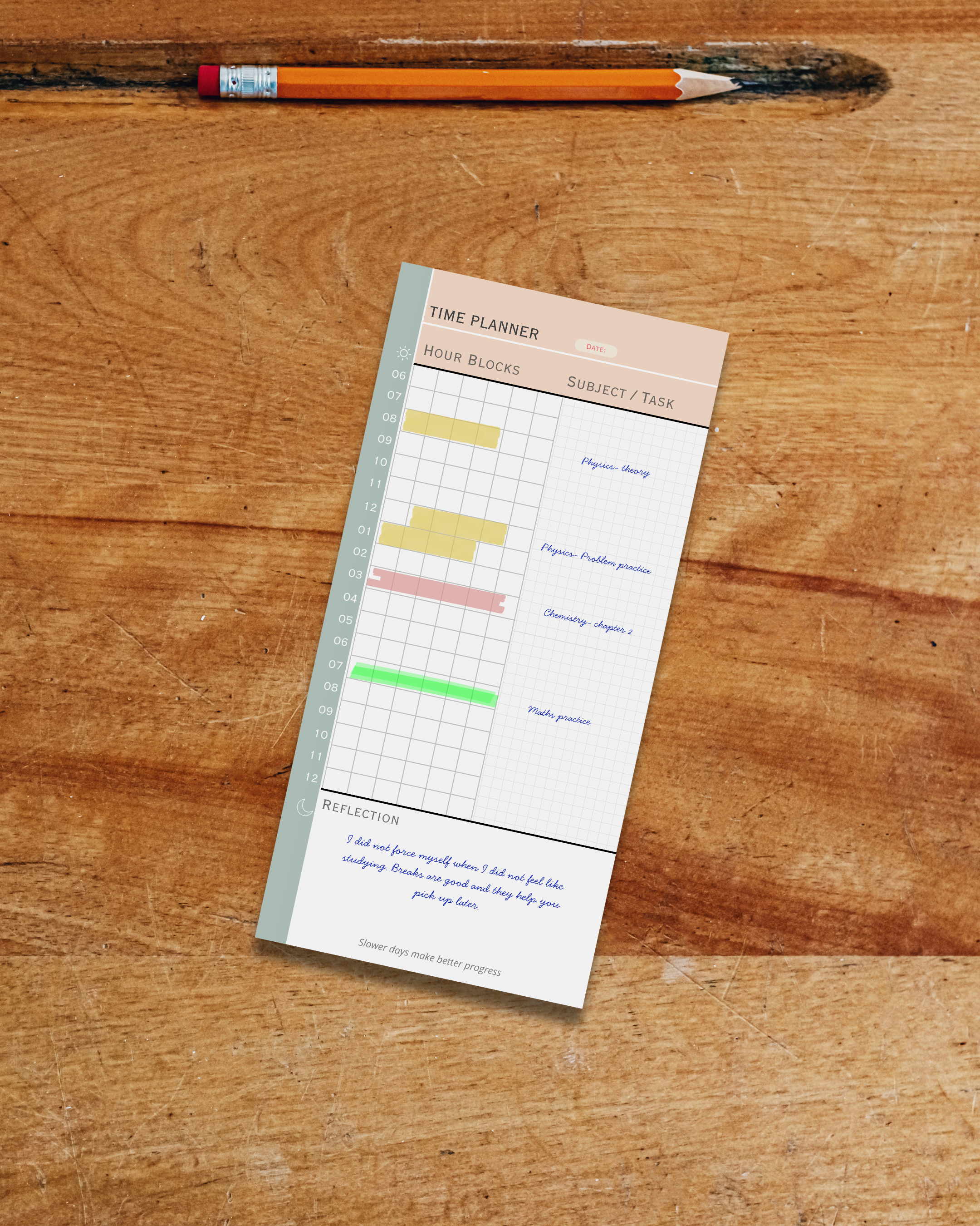 LENTO: Time Planner Pad