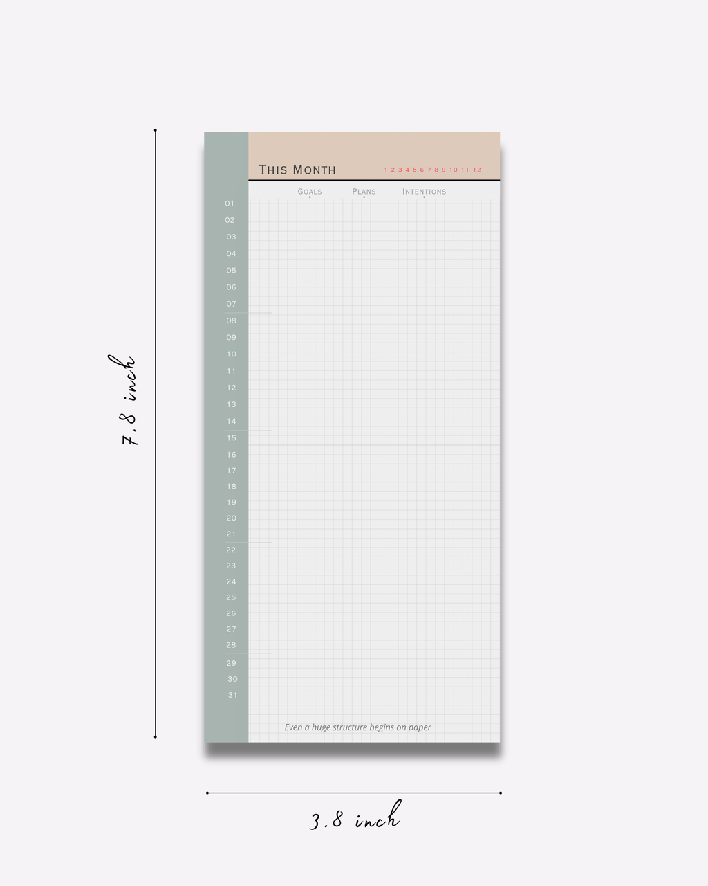 LENTO: Monthly Planning Pad