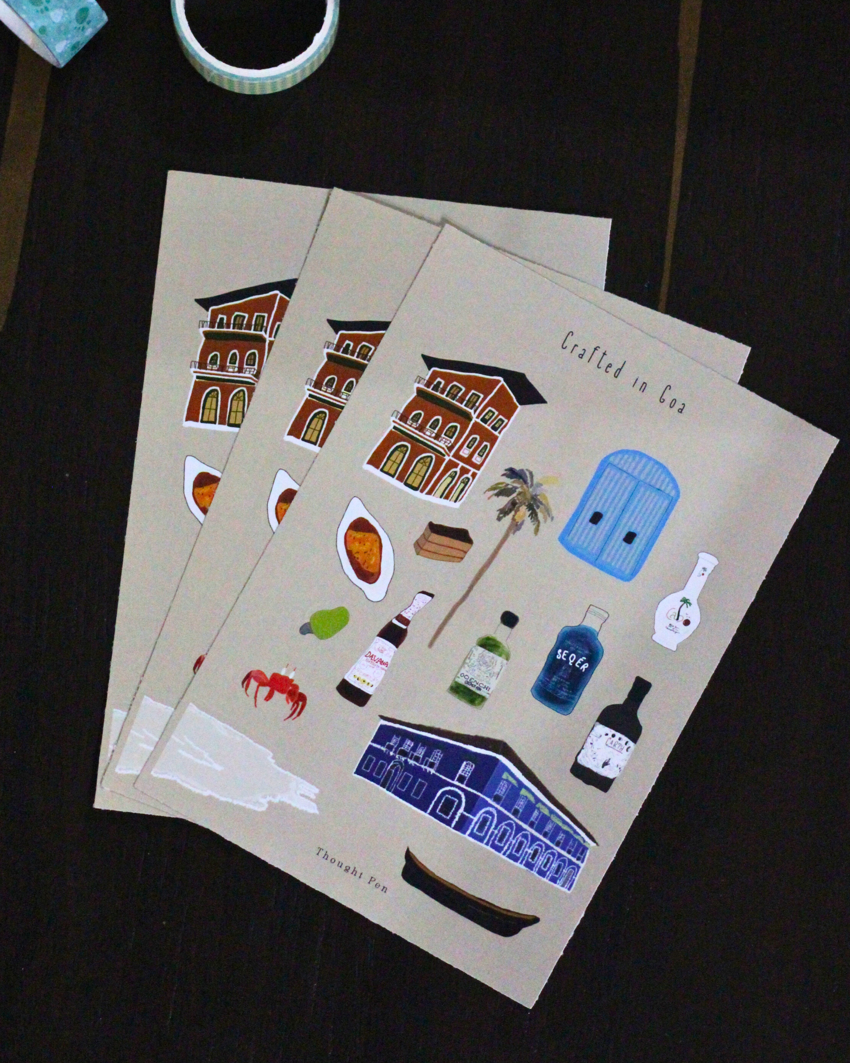 Crafted in Goa Mini Journaling Stickers (Pack of Three)