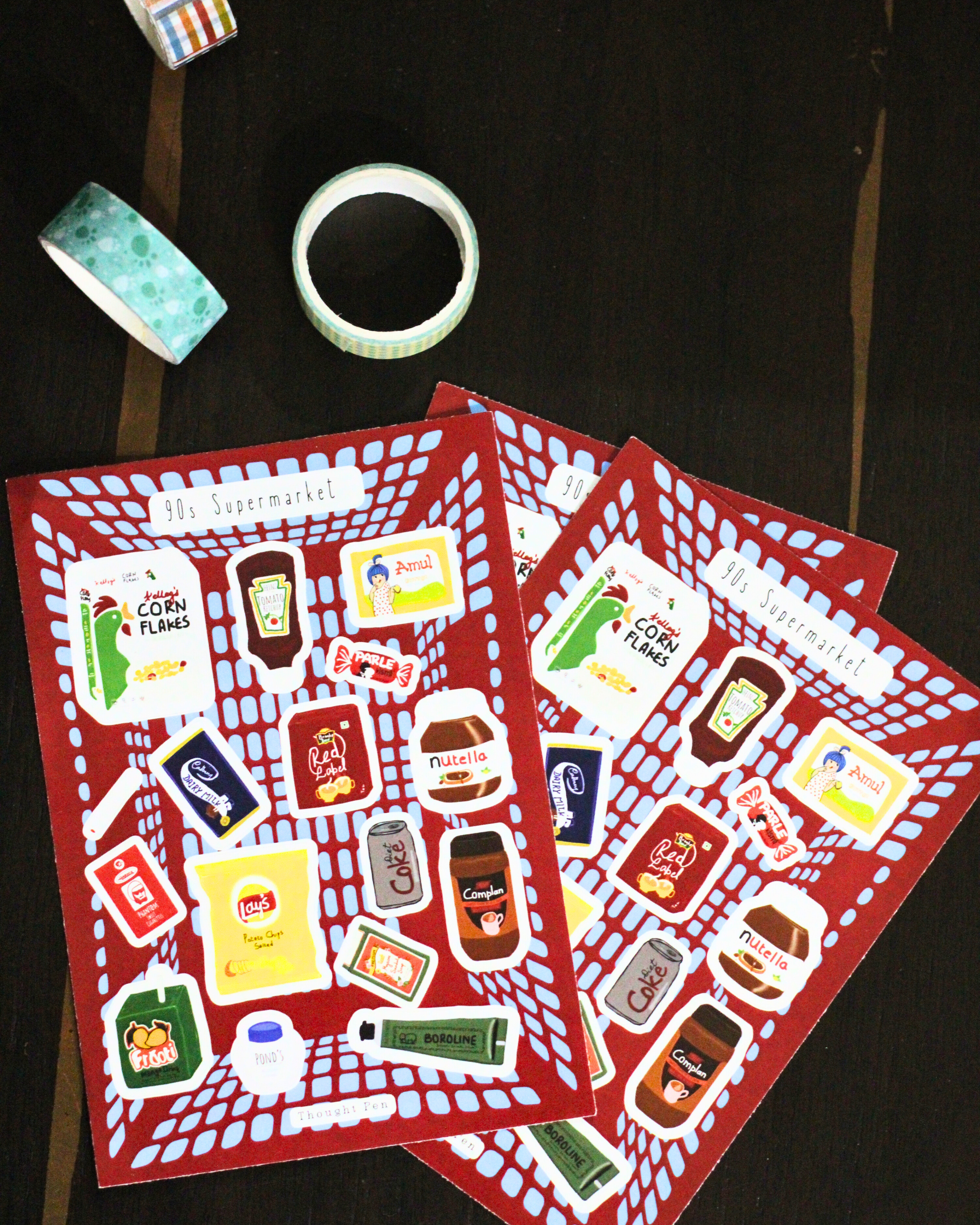 90s supermarket Mini Journaling Stickers (Pack of Three)