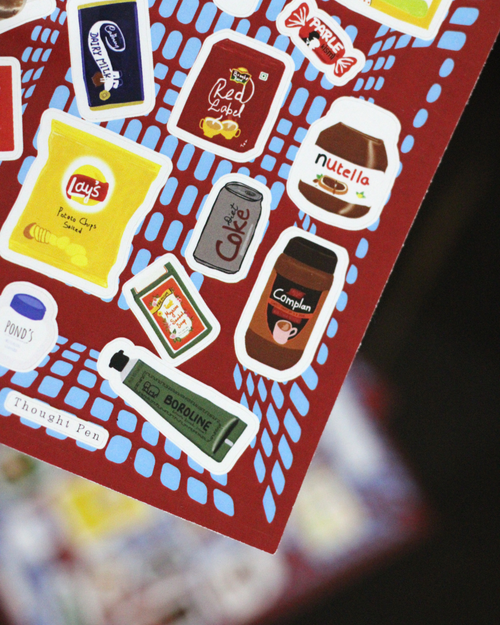 90s supermarket Mini Journaling Stickers (Pack of Three)