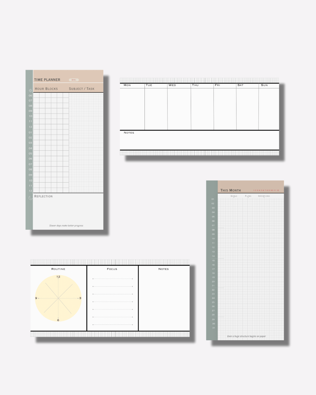 PAUSE & PLAY: A Study Planning Pad Set