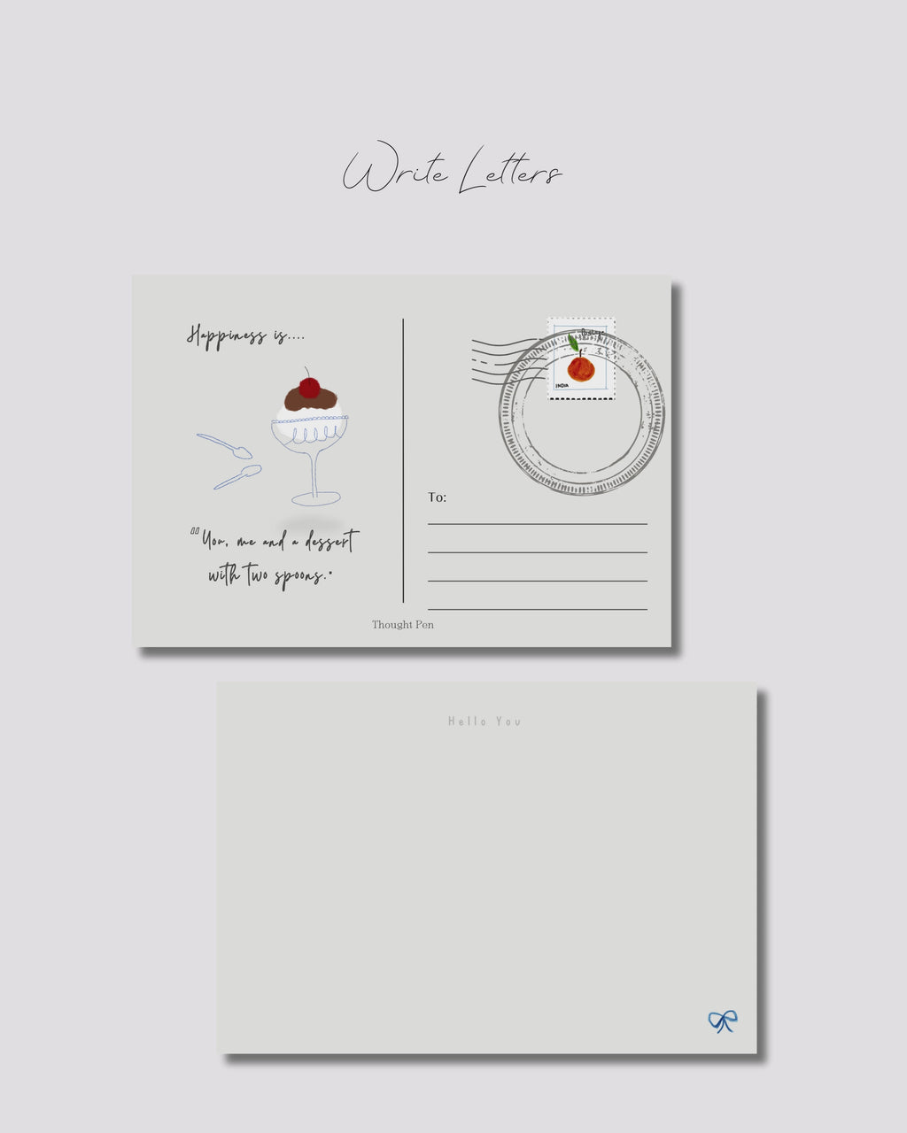 Illustrated postcard with 'Happiness quote"